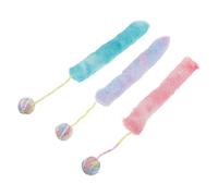 VILLFUL 3pcs Soft Plush Cat Kicker Toy Ball for Kitty Teething Indoor Kitten Playing and Kicking Stick Cat Toy Chewable Pillow
