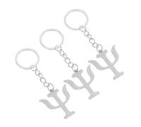 VILLFUL 3pcs Stainless Steel Teacher Keychain with Engraved Psychology Symbol Charm and Secure Keyring Holder for Students Teachers and Psychologists Stylish Car and Home Key Accessory