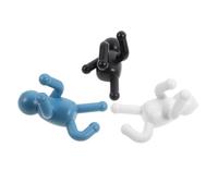 VILLFUL 3pcs Wall Mounted Decorative Hooks for Bags and Scarves, Adhesive Abs Hooks with Running and Bend Knee Styles, Versatile Storage Hangers for Bathrooms and Living Room Random Color