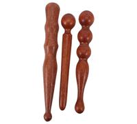 VILLFUL 3pcs Wooden Slimming Massage Tools Sandalwood Handheld Roller Stick for Muscle and Body Sculpting Portable Deep Tissue Therapy for Relaxation and Relief