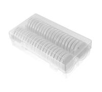 VILLFUL 40pcs Clear Coin Capsule with Protective Gaskets and Storage Box Transparent Round Plastic Coin Holder Cases for Collectors Oxidation-Resistant Container