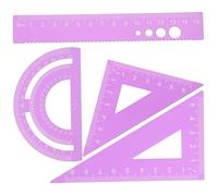 VILLFUL 4Pcs Aluminum Alloy Ruler with Protractor Precision Measurement Drawing Tools for Students Office and School DIY Stationery Lightweight