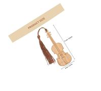 VILLFUL 4Pcs Bamboo Violin Bookmarks with Tassels Decorative Reading Markers for Books Music Lovers and Study Helper