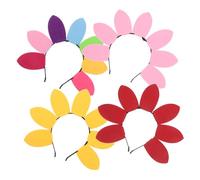 VILLFUL 4pcs Bohemian Sunflower Hair Hoop Valentine's Day Festival Hair Accessories for Birthdays Parties Scenic Photo Shoots Eye Catching Decorative Headband for Women