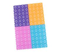 VILLFUL 4pcs Breathable Non-slip Rabbit Cage Mat with Hollow Heart Pattern Plastic Pet House Supplies Pad for Puppies and Adult Pets Anti-bite Wear-resistant Foot Pad with Random Color