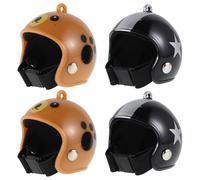 VILLFUL 4pcs Chicken Helmet Pet Safety Hats for Small Hens and Birds Elastic Protective Bird Headwear with Bear and Black Star Patterns, Suitable for Indoor Outdoor Use Random Color