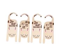 VILLFUL 4Pcs Double Sided PVC Hotel Sign Hangers with Clear Printing Scratch Resistant Door Knob Signs for Office and Indoor Outdoor Use Easy to Read Do Not Disturb Tags