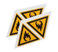 VILLFUL 4pcs Fire Warning Stickers for Trash Cans Self Adhesive Fire Action Labels with Graphics Weather Resistant for Outdoor Use Schools Parks and Public Spaces