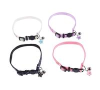 VILLFUL 4pcs Floral Cat Collar Kitten Pet Safety Neckwear Fresh Small Flowers Design for Cats and Kittens