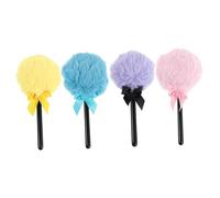 VILLFUL 4pcs Fluffy Long Plush Makeup Powder Puff Soft Cosmetic Tool for Loose Face Powder Foundation Setting Travel Friendly Easy Application