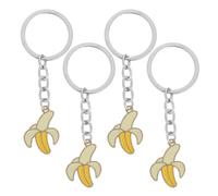 VILLFUL 4pcs Fruits Keychains: Banana Keyring - Backpack Pendant - for Easter Basket Filler, Guests, Baby Shower, School Party, Birthday Party Decoration