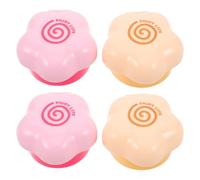 VILLFUL 4pcs Gas Stove Knob Safety Covers for Burners and Gas Stove Knobs, Heatproof Plastic with Oil and Grease Defender, Flower Shaped Design for Household Kitchens Protection
