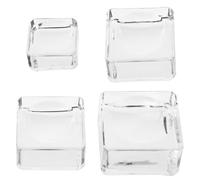 VILLFUL 4pcs Glass Eyelash Extension Pallet Base Pads, Lightweight Crystal Eye Lash Stand, Time-Saving and Easy to Use for Cosmetics and Individual Home Use