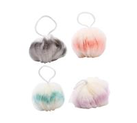 VILLFUL 4pcs Gradient Color Bath Flowers Shower Foaming Balls Soft Skin Exfoliating Scrubbers for Gentle Body Care and Relaxing Shower Experience