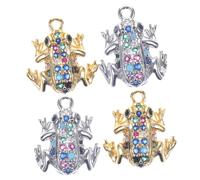 VILLFUL 4Pcs Miniature Frog Pendants Metal Charm for DIY Jewelry Making Creative Necklace Bracelet Accessories Lightweight Convenient Design for Craft Projects