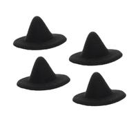 VILLFUL 4pcs Miniature Witch Hats for Dolls and Pets Black EVA Caps Lightweight and Halloween Craft Accessories Cute Small Hats for Creative Costume and Photo Props