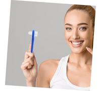 VILLFUL 4PCS Portable Denture Cleaning Brush Small Dual-Ended Soft Bristle Toothbrushes for Adults Gentle Gum Care Plaque Removal for False Teeth Travel Oral Hygiene