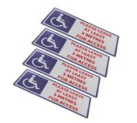 VILLFUL 4pcs Reflective Handicap Sign Stickers with 3-meter Safety Warning for Disabled Persons, Self-adhesive Wheelchair Decals for Disability Awareness and Safety