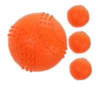 VILLFUL 4pcs Rubber Dog Squeaky Balls Interactive Chewing Teething for Puppies Bright Color Balls for Chasing Training Reducing Boredom Lightweight Portable