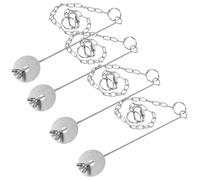 VILLFUL 4pcs Stainless Steel Hanging Bird Food Holder with Chain Fruit Fork Feeder for Small Birds Parrots Canaries and Animal Hutches