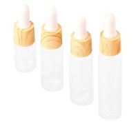 VILLFUL 4pcs Transparent Glass Dropper Bottles for Travel Leakproof Essential Oil Perfume Sample Vials Portable Refillable Liquid Dispensers for Cosmetics and Oils