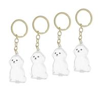 VILLFUL 4pcs Transparent Pet Hair Memorial Box Keychain Portable Keepsake Urn for Dog Cat Ashes Lightweight Storage Capsule for Puppy Kitten Emotional Memory Charm for Daily Carry Travel