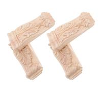 VILLFUL 4pcs Unpainted European Style Handcarved Wooden Corbels Decorative Rustic Wood Columns Brackets for Furniture Mantels Living and Elegant Carved Supports