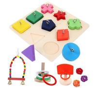 VILLFUL 4sets Parrot Training Toys Colorful Basketball Rings Bird Intelligence Playset for Chewing and Foraging Activities and Safe Materials for Enhanced Bird Health and Engagement
