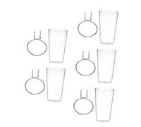 VILLFUL 5 Sets Pegboard Cup Holders with Hooks and Rings Transparent Design for Easy Organization of Tools and Accessories for Kitchen Garage and Office Storage