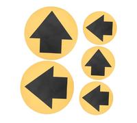 VILLFUL 5 Sheets Arrow Floor Stickers Safety Directional Decals for Social Distancing and Evacuation Slip Warning Signs for Commercial Spaces Suitable for Tile Floors