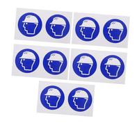 VILLFUL 5 Sheets Hard Hat Required Stickers Self-Adhesive Safety Decals Weatherproof Industrial Warning Labels for Construction Machinery Worksites with Global Safety Symbols