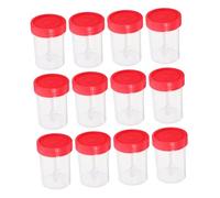 VILLFUL 50 Pcs Plastic Specimen Test Cups with Leak Spiral Covers Sealed Stool Containers for Laboratory Sampling and Pathology Random Color Pack Random Color