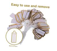 VILLFUL 500Pcs Paper Price Tags with String Attached Jewelry Tags Lightweight Strung Labels for Retail Clothing Display and Stock Management