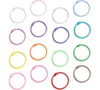 VILLFUL 50pcs 30mm Multi-Color Binder Rings Key Chains Reusable Metal Book Rings for DIY Craft Daily Use Compact and Book Accessories