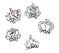 VILLFUL 50PCS 3D Nail Studs Crown Rhinestones Manicure Charms Metal Nail Art Decorations DIY Accessories for Salon and Home Use Assorted style
