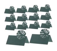 VILLFUL 50pcs Dark Green Leaf Shaped Wedding Seat Cards Tented Table Place Cards for Party Decorations Handwritten Seating for Weddings Showers Corporate Events