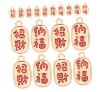 VILLFUL 50Pcs Luck Charms Pendant for Jewelry Making Metal DIY Accessories for Bracelet Necklace Crafting Attract Prosperity Enhance Fortune
