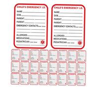 VILLFUL 50pcs Medical Alert Id Device Luggage Equipment Info Sticker Emergency Car Seat Sticker Car Seat Labels Emergency Medical Tags Medicine Tags Red