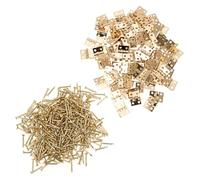 VILLFUL 50pcs Mini Copper Cabinet Hinges for Wooden Boxes Anti-Rust Jewelry Box Hinges with Smooth Edges Practical Folding Connectors Bright Gold Finish