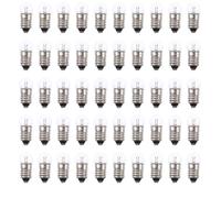 VILLFUL 50pcs Mini Light Bulbs E10 Round Screw Base Tiny Light Bulb for Science Experiments Electricity Kits School Physics Learning and Diy Lab Use