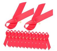 VILLFUL 50pcs Red Ribbon Pins for Awareness Delicate Fundraising Accessories for Support and Determination Fighting for Events Easy to Wear with Any Outfit