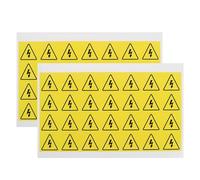 VILLFUL 54pcs Yellow Triangle Electrical Hazard Warning Stickers 40mm Waterproof High Voltage Danger Labels for Electrical Panels Indoor Outdoor Safety Signs