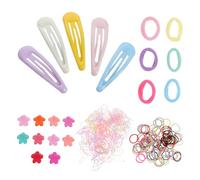 VILLFUL 565Pcs Hair Accessories Small Elastic Hair Ties Snap Clips Barrettes for Multi-color Styles Suitable for Daily Party Wedding
