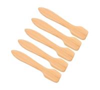 VILLFUL 5pcs Bamboo Beauty Spatula Mini Makeup Cosmetic Tool for Facial Mask Application Lightweight Portable Skincare Spoon for Home and Travel