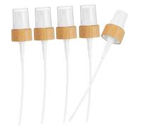 VILLFUL 5pcs Bamboo Detail Spray Bottle Pump Tops Fine Mist Nozzles Replacement for Essential Oil Perfume Cosmetic Containers Versatile Spray Heads for Skincare and Plant Hydration