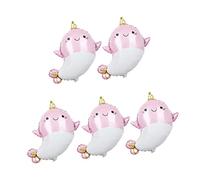 VILLFUL 5pcs Birthday Narwhal Balloon Cute Animal Foil Balloons for Safe for Home Club Bar Celebrations