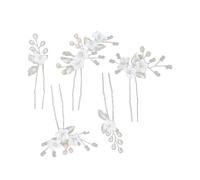 VILLFUL 5pcs Bridal Hairpins Rhinestone Flower U Shaped Hair Forks Wedding Hair Clips Elegant for Women Styling Tools
