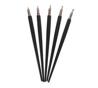 VILLFUL 5pcs Calligraphy Dip Pen Set with Thick Vintage Wooden Handle for Beginners and Artists for Chinese Gothic Tibetan Fonts and Artistic Drawing Classic Design Pen Nibs Kit