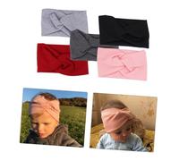 VILLFUL 5pcs Cross Knot Headbands Elastic Solid Color Hair Accessories for Black Pink Dark Gray Light Gray Wine Red