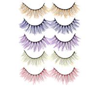 VILLFUL 5Pcs Handmade False Eyelashes Reusable Bushy Cosplay Eye Accessories for Women Lightweight Comfortable Fashionable Stage Party Use Random Color